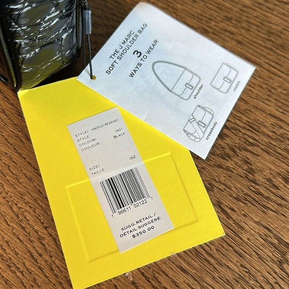 NWT! New Marc Jacobs J Marc Mini Shoulder Bag - Croc-embossed Leather Black 3way - Picture 14 of 14